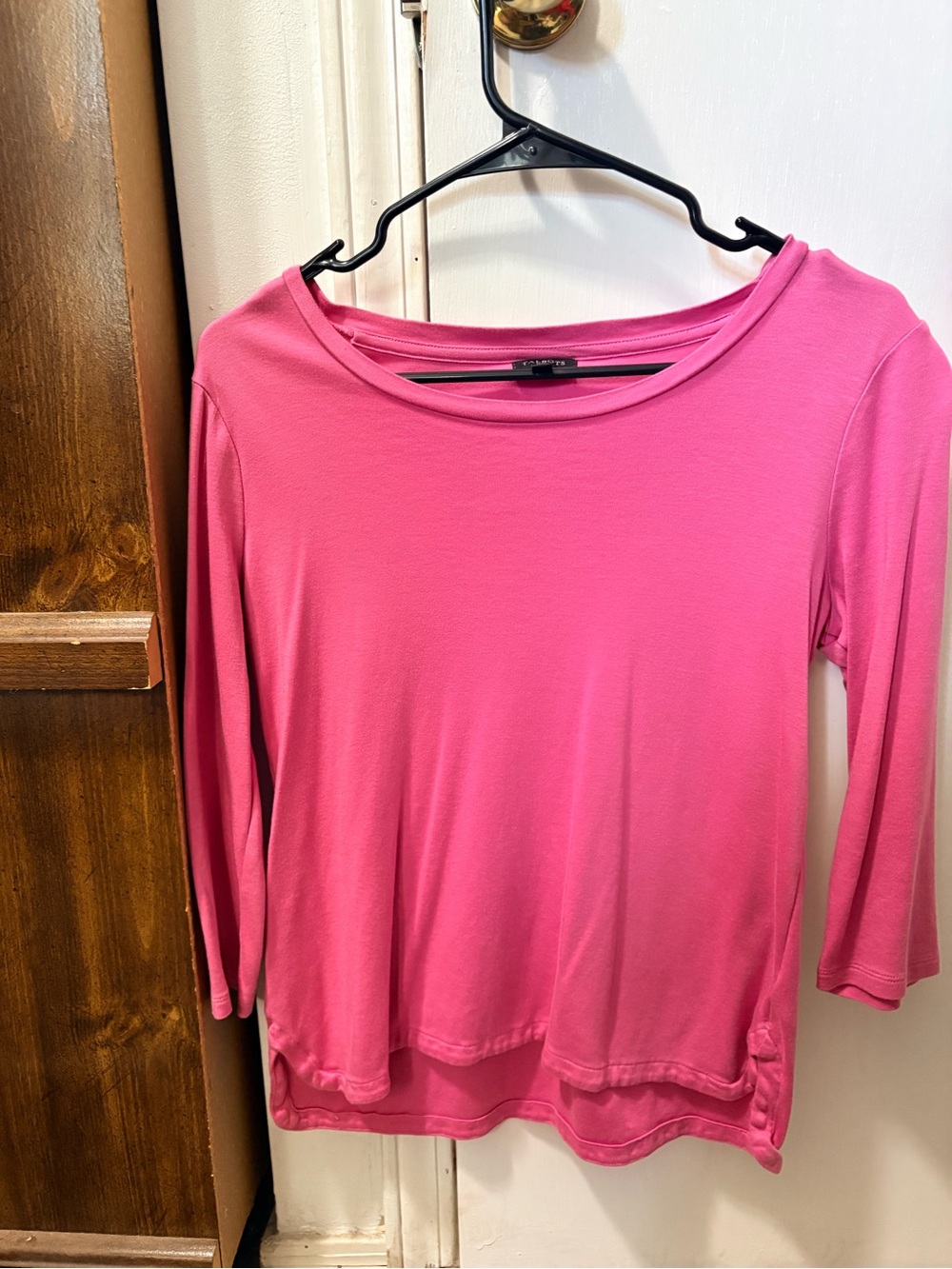Talbots Bright Pink Boatneck Long Sleeve Top